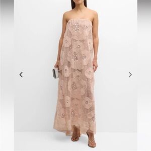 Helsi Margot Strapless Beaded Floral Tulle Gown